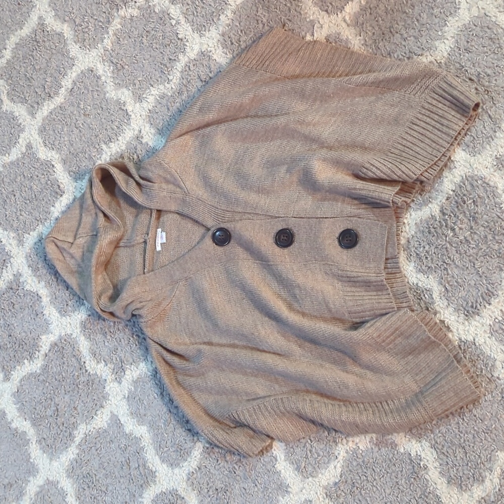 Women's button up hooded poncho